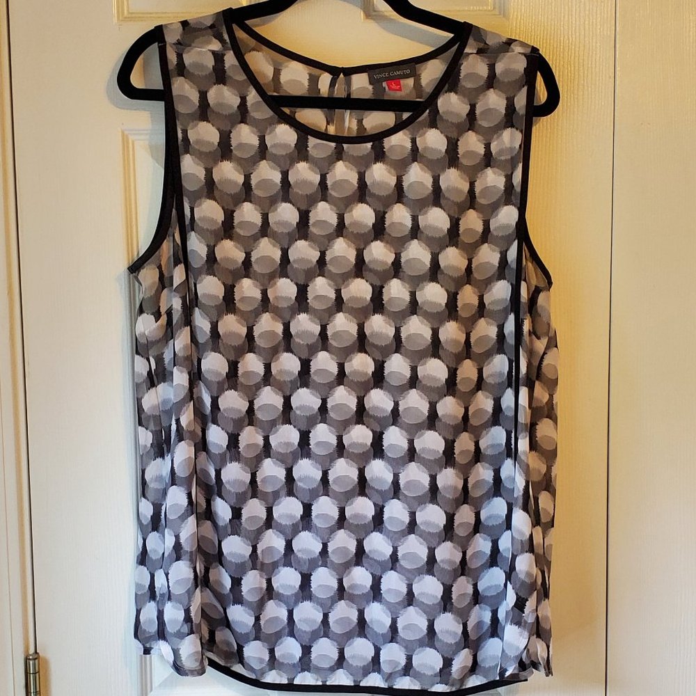 Vince Camuto Illusion Sleeveless Blouse Top